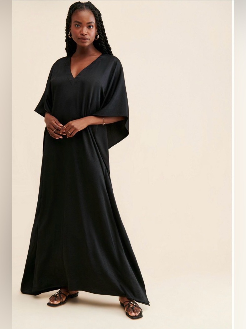 Ripley Rader Satin Crepe Caftan blk size L